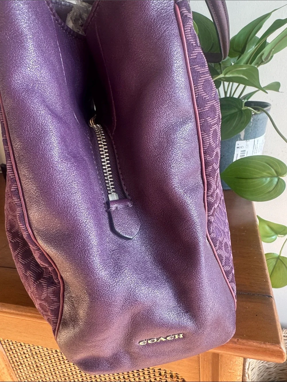 Coach Madison Phoebe Plum Signature Jacquard Shoulder Bag